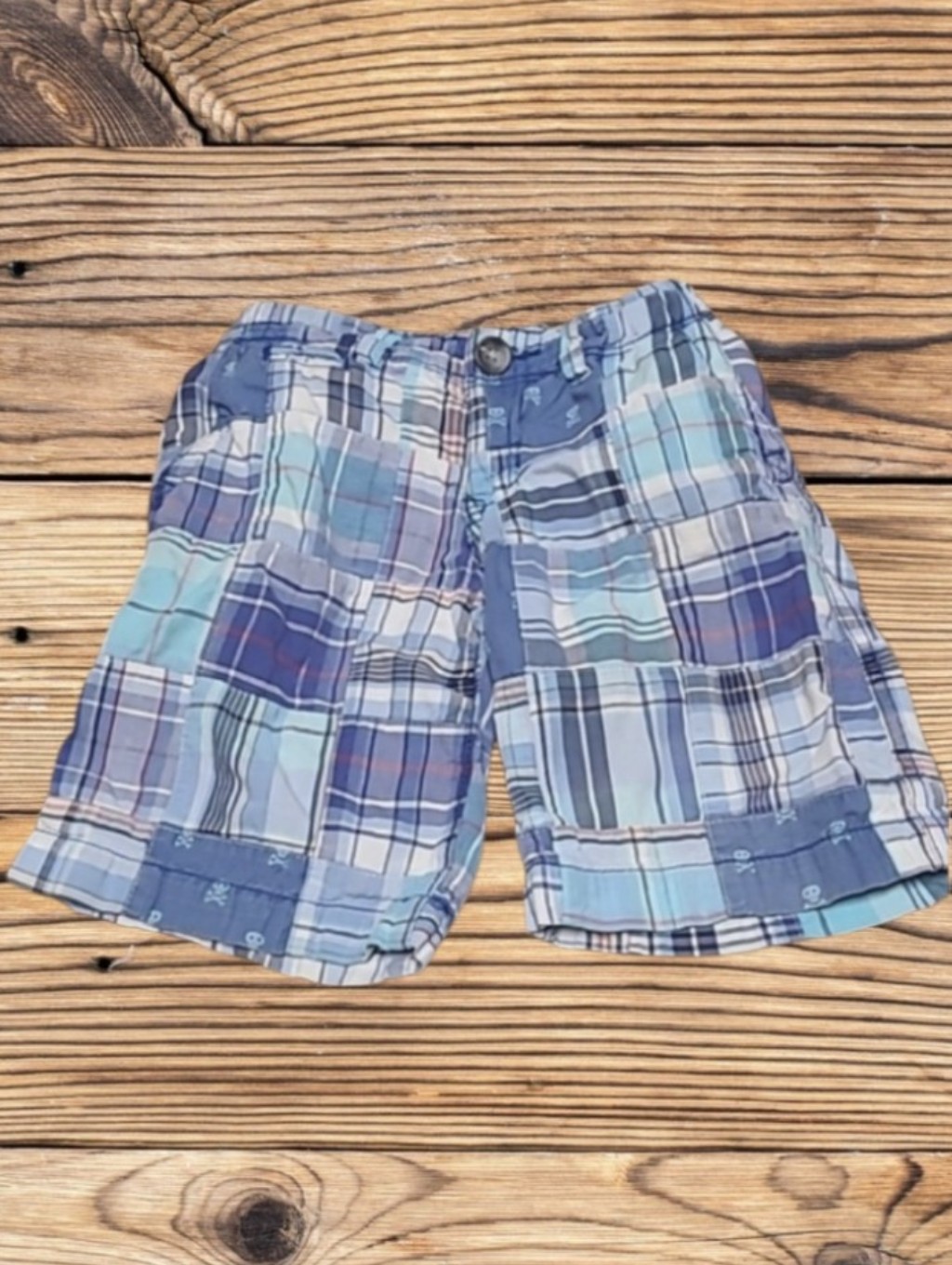 Little Boy's Childrens Place Plaid And Skull Shorts